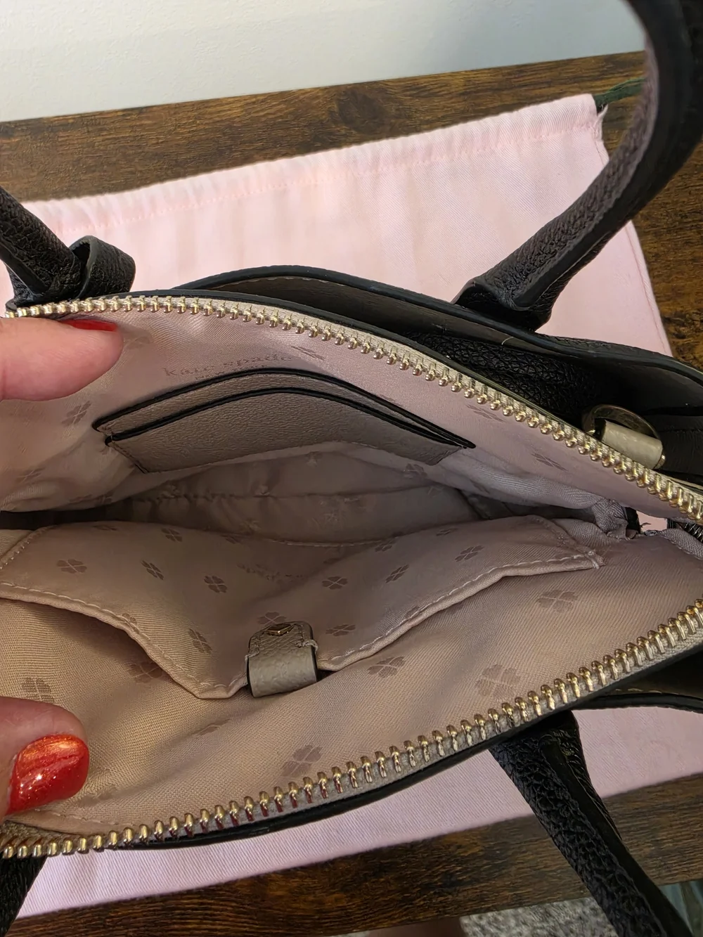Kate Spade Mini Black Leather Satchel With Crossbody Strap